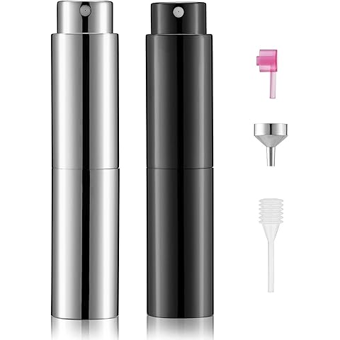 Saiveina 8ml Travel Perfume Atomizer Bottles Refillable, Mini Fragrance Bottles for Perfume, Empty Cologne Sprayer Pocket Perfume Dispenser(4 Pack)